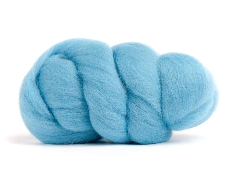 Desert Breeze Distributing 100% Natural Merino Wool Roving - Premium Combed Top Merino Roving Wool - Tapestry, Spinning, Wet Felting & Needle Felting Supplies - 21.5 Micron - 1 oz, Color Aqua Blue - Image 2